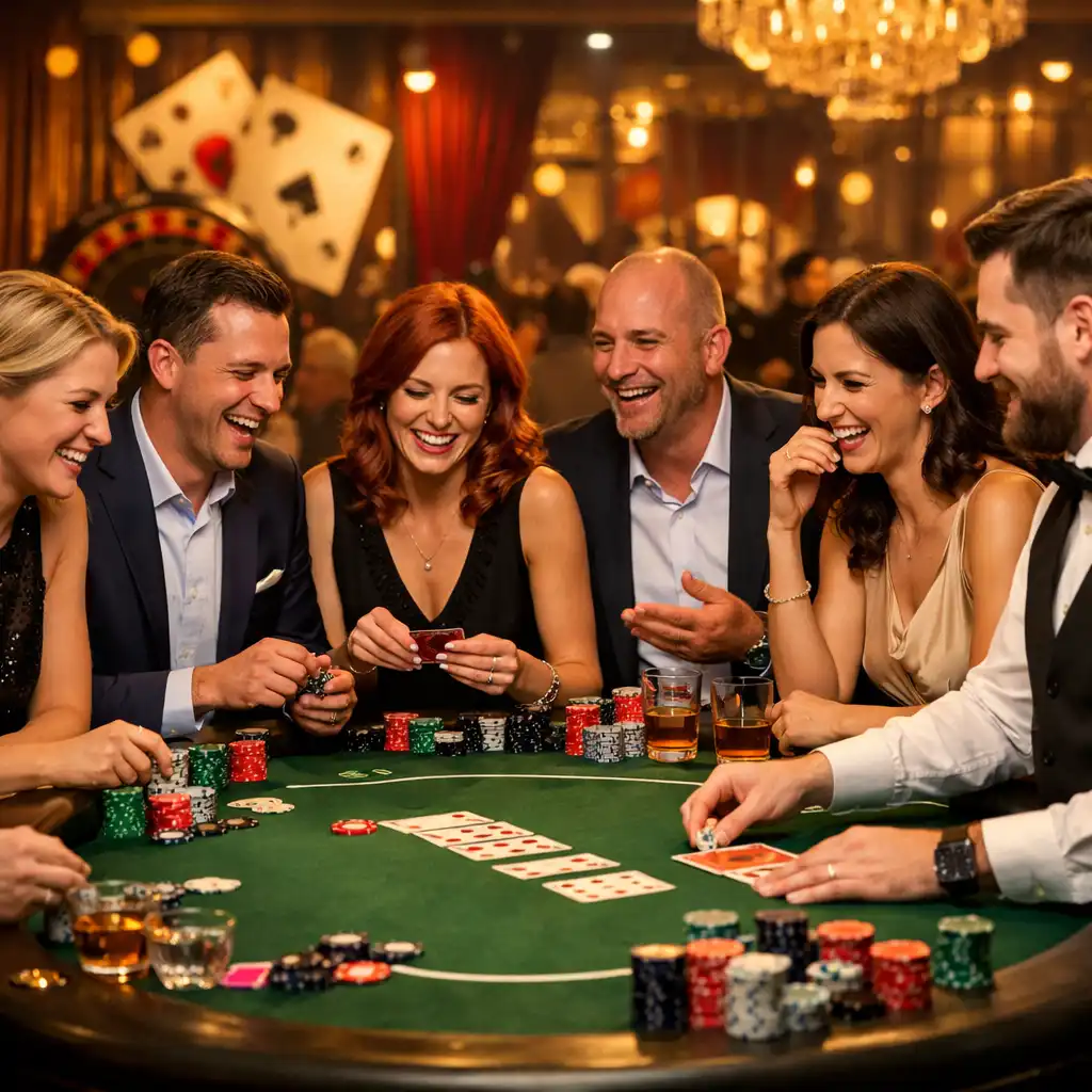Event firmowy przy stole pokerowym